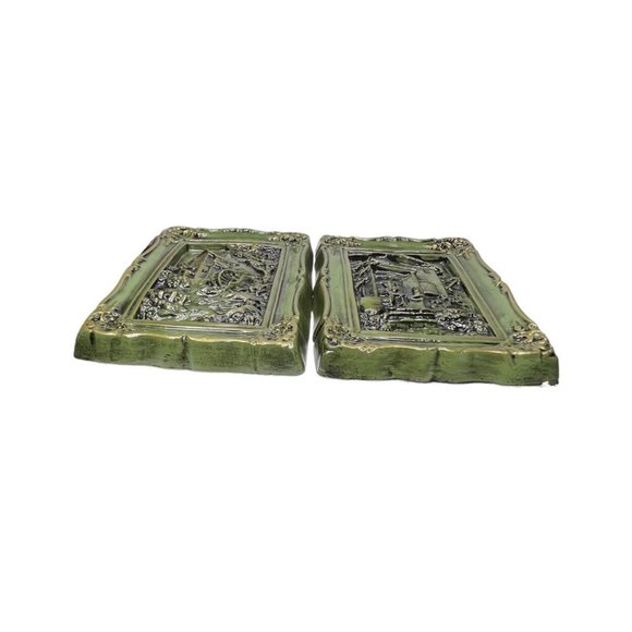 Vintage chalk ware Chalkware Plaster Water Wheel Apartment Building Wall Hanging - Picture 4 of 8